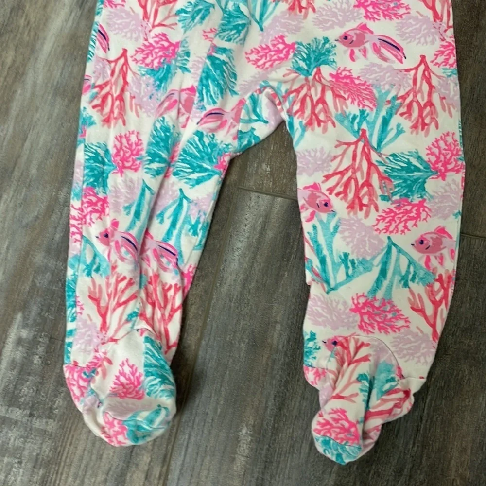 EGG NY by Sandra Lazar coral fish footie one piece or pajamas